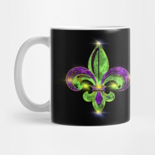 Fleur de lis distressed purple green gold Mardi Gras New Orleans Mug